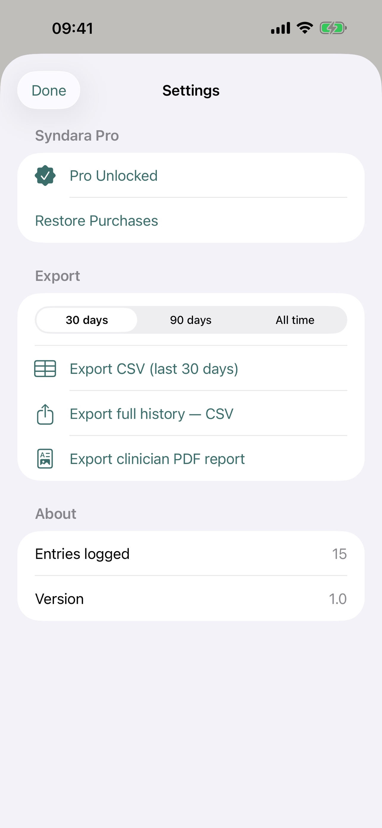 Screenshot 5 of Syndara: Symptom Log