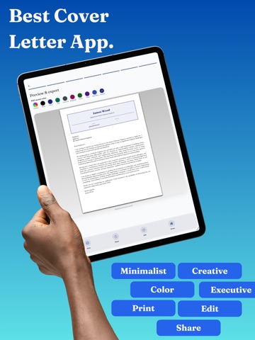 AI Cover Letter Builder iPad screenshot