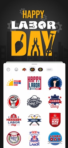 Labor Day - USA Stickers iPhone screenshot