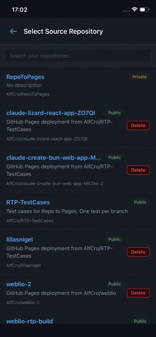 Repo to Pages screenshot