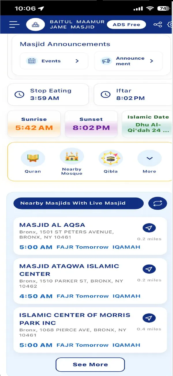 Screenshot #2 pour Azan & Prayer Time-Live Mosque