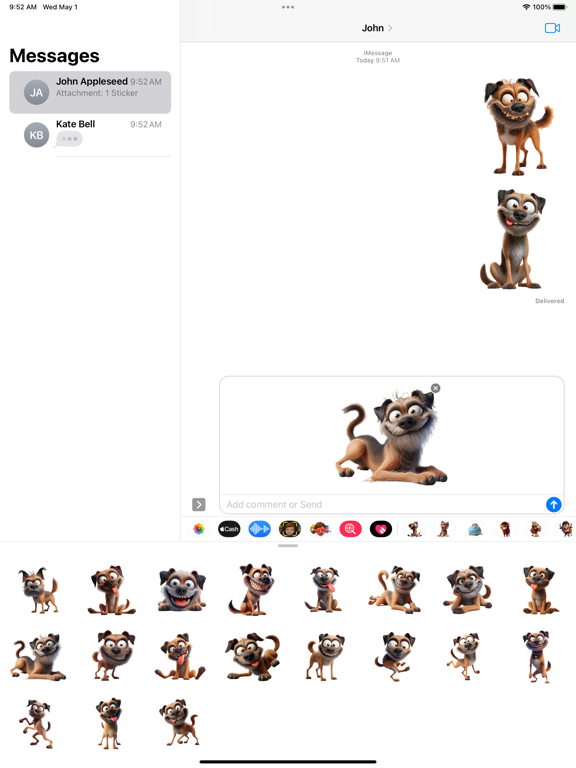 Screenshot #6 pour Goofy Border Terrier Stickers