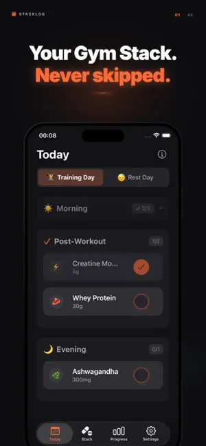 StackLog: Supplement Tracker screenshot 1