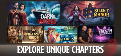 Rooms & Exits: Puzzle escape - The app offers a rich collection of unique escape room chapters, from the ominous 'Silent Manor' to the exotic 'Pharaoh's Bride,' ensuring varied thematic adventures.