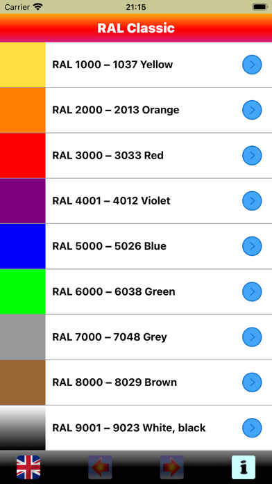 Screenshot #1 pour RAL Classic Colours Dictionary