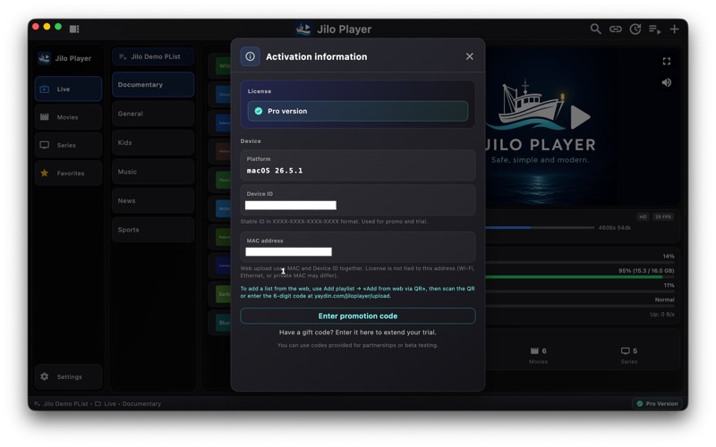 Jilo Player screenshot