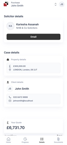 NHB & Co Solicitors iPhone screenshot