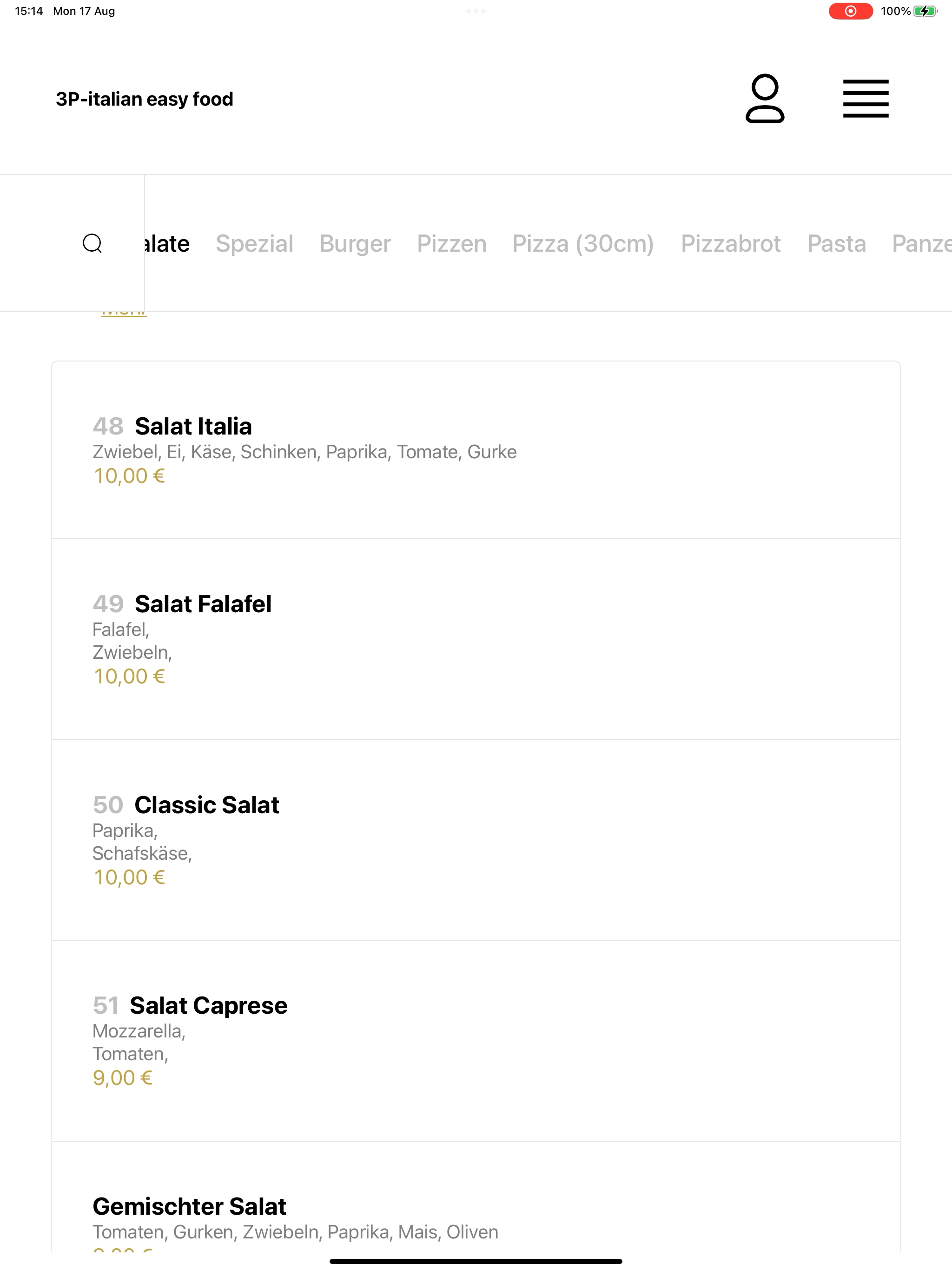 3P-italian easy food screenshot 14