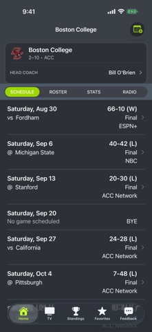 Boston College Football app screenshot