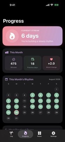 Yoga Log: Pose Practice Diary Screenshot 2 of 4