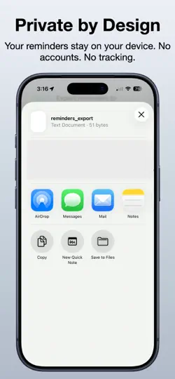 Screenshot von Export Reminders To CSV & JSON auf dem iPhone 5