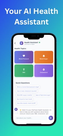 VitaTrack - Blood Pressure App iPhone screenshot