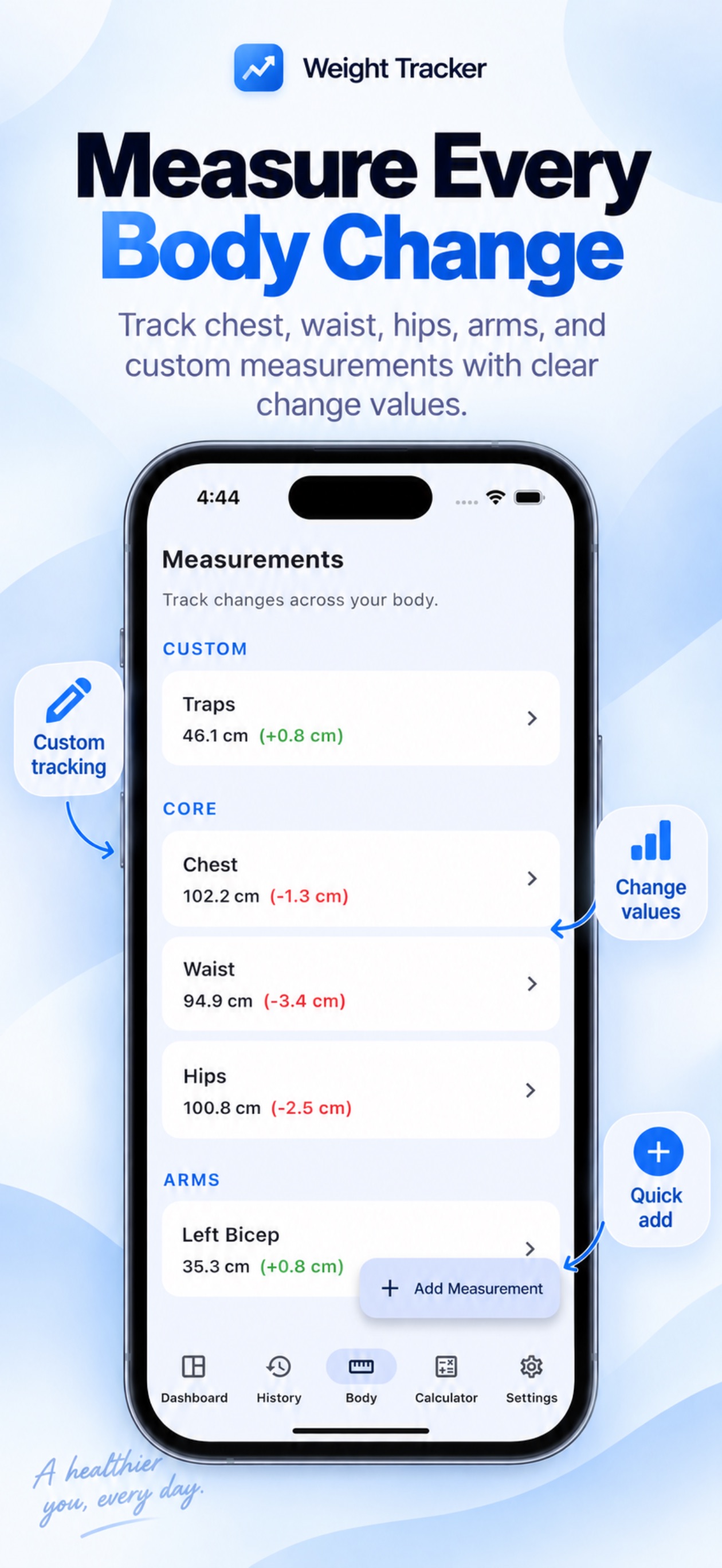 Screenshot 2 of Weight Tracker: BMI & Body Log