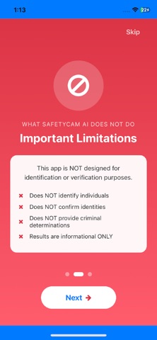 SafetyCamAI iPhone screenshot