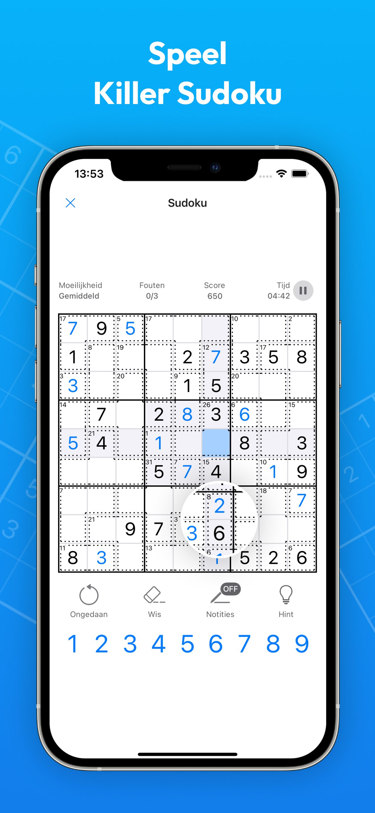 Killer Sudoku: Logische Puzzel