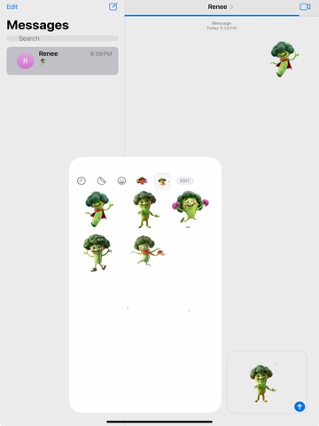 Dancing Broccoli Stickers iPad screenshot