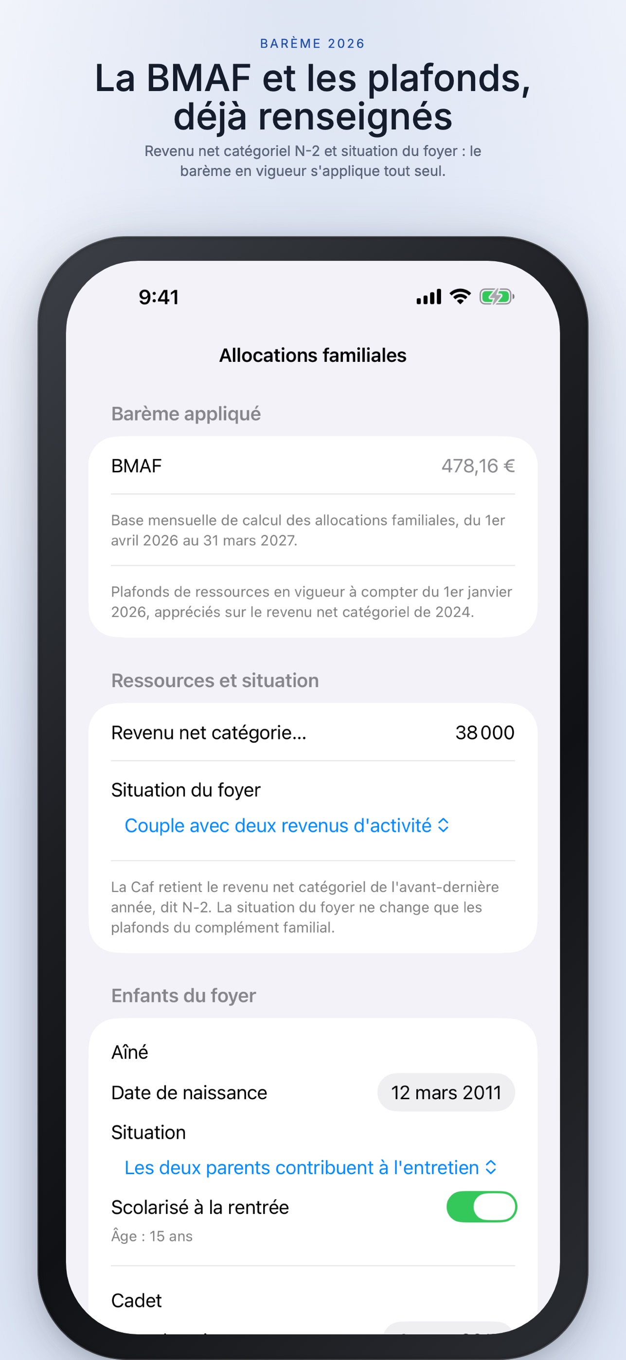 Screenshot 1 of Allocations Familiales