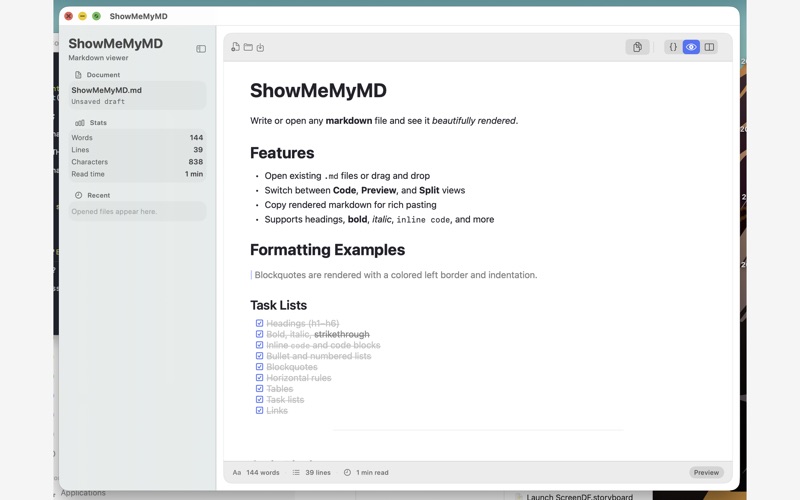 ShowMeMyMD - Markdown Editor screenshot