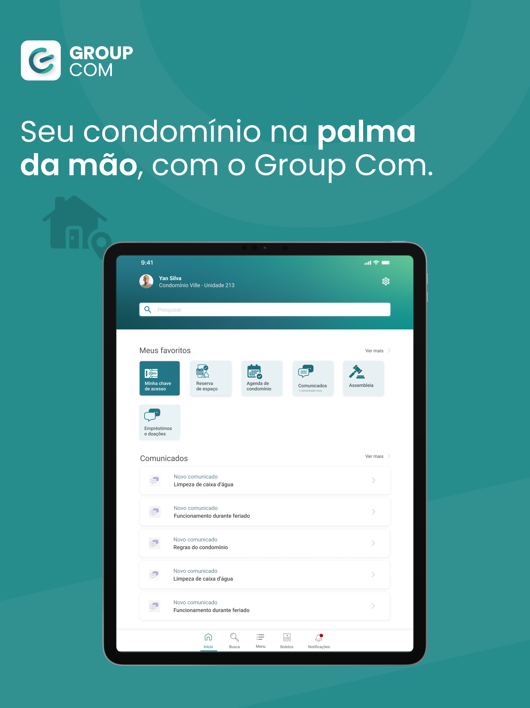 Group COM: Condomínio e boleto