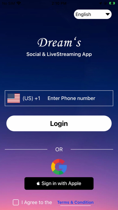 Dreamsocial and live streaming Screenshot