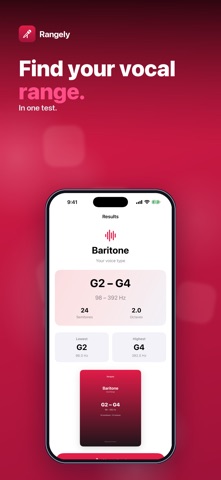 Rangely: Vocal Range Test iPhone screenshot