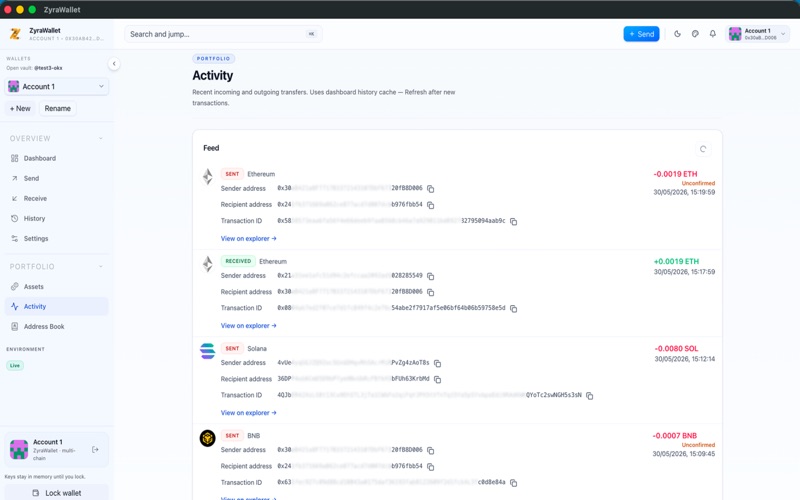 ZyraWallet screenshot