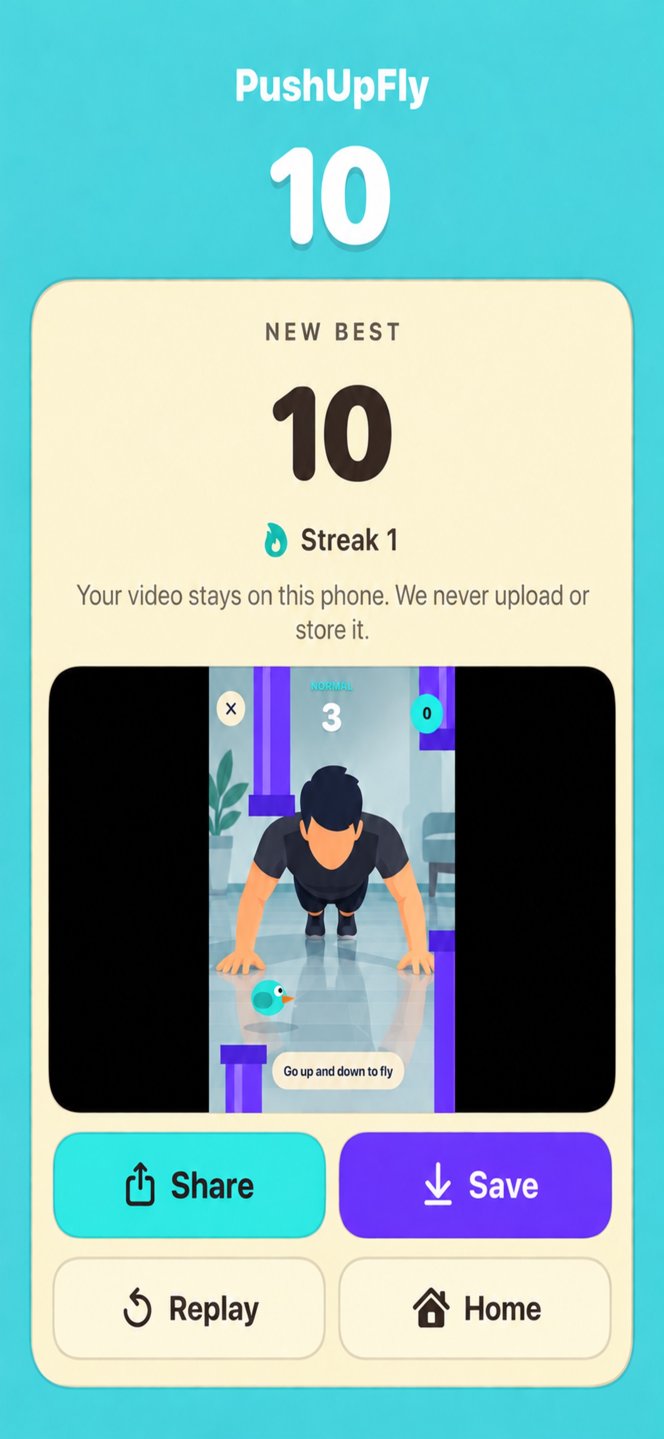 Screenshot 4 of PushUpFly - Push Up Game