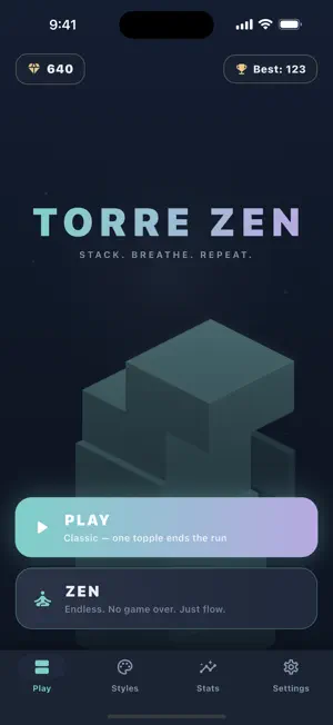 Torre Zen: Block Stack Tower screenshot 2