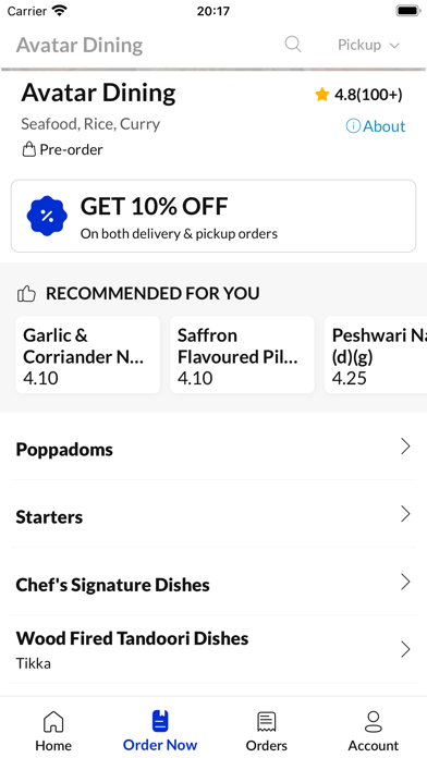 Avatar Dining. Screenshot