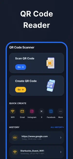 QR Code Scanner - Scan & Share iPhone screenshot 1