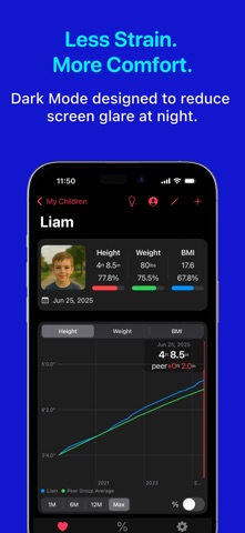 Growth Charts: baby & child iPhone screenshot