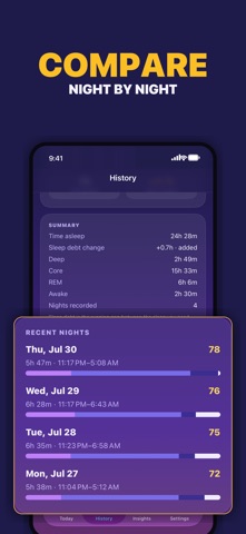 Moonrise: Sleep Debt Tracker iPhone screenshot