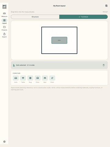RoomSnap - Room Planner iPad screenshot