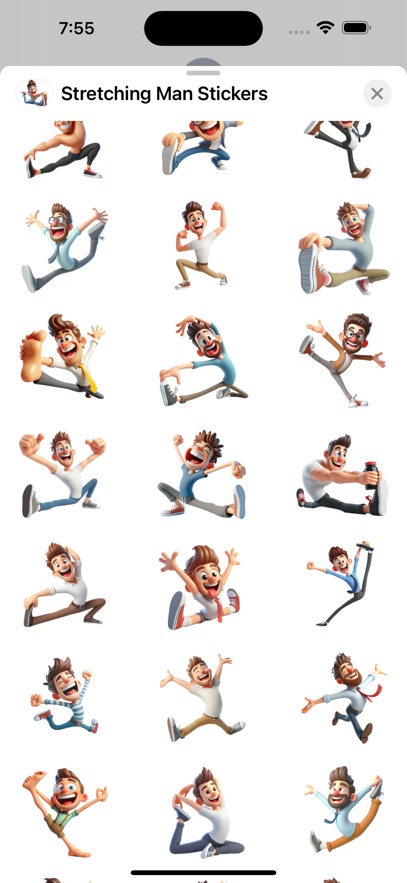 Stretching Man Stickers
