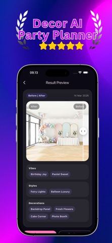 AI Party Decoration Planner iPhone screenshot
