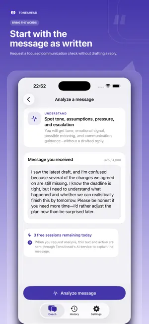 ToneAhead: Message Coach screenshot 4