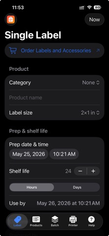 Prep Label screenshot