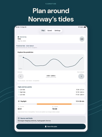 Tide Times: FjordTide iPad screenshot 1
