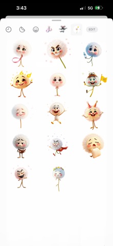 Whirling Dandelion Stickers iPhone screenshot