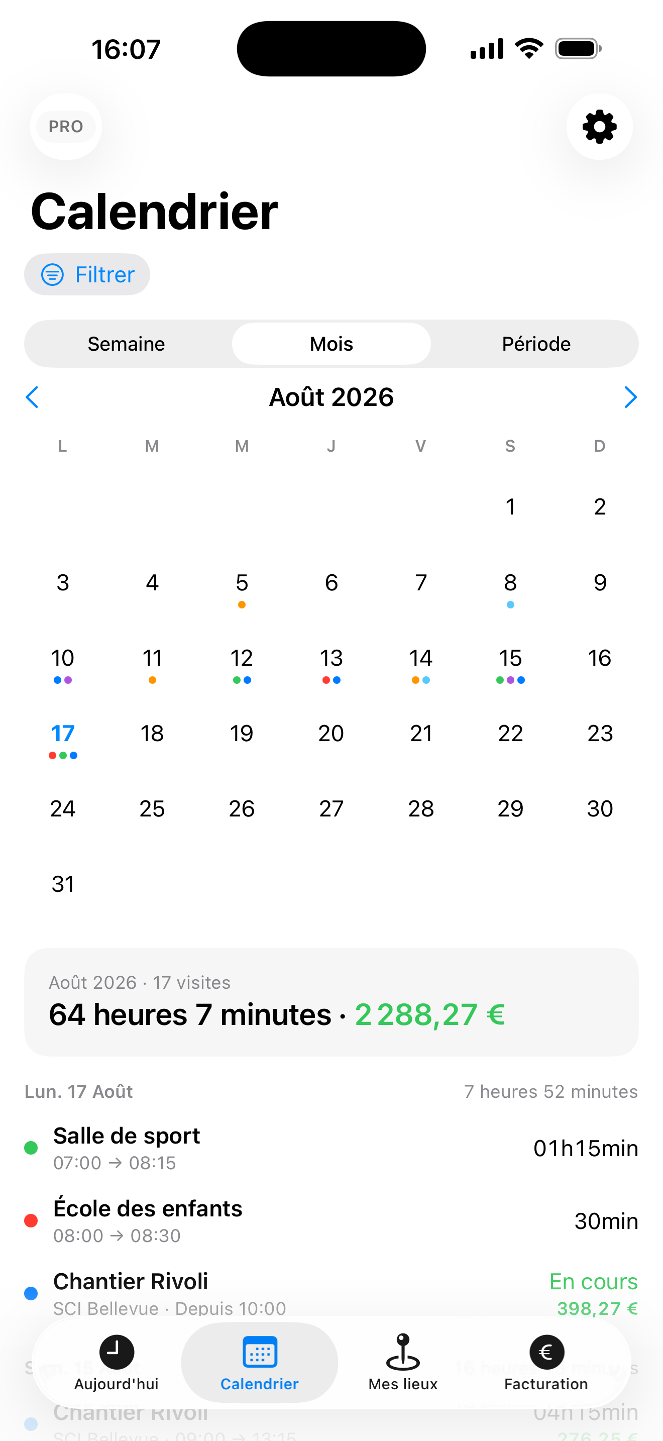 SurPlace : compteur d'heures screenshot 2