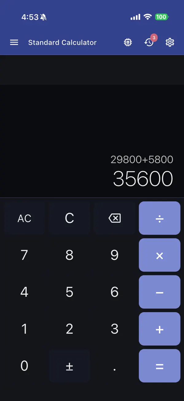 Screenshot #1 pour QuickCalculator - All-in-One