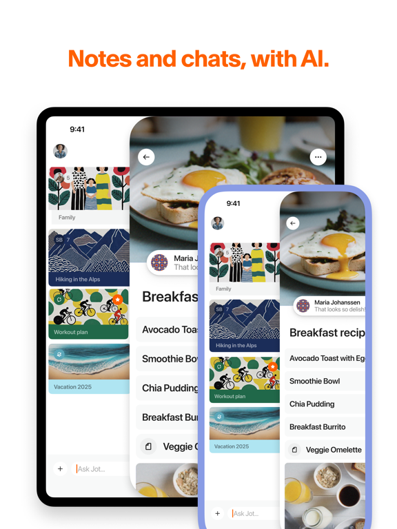 Jot – Notes and chats, with AI iPad screenshot 1 - Productivity app