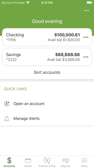 Bradford National Bank Screenshot