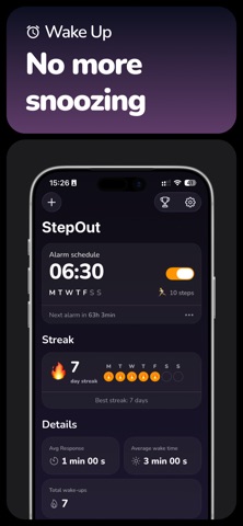 Stepout: Alarm & Wake Up Screenshot 1 of 5