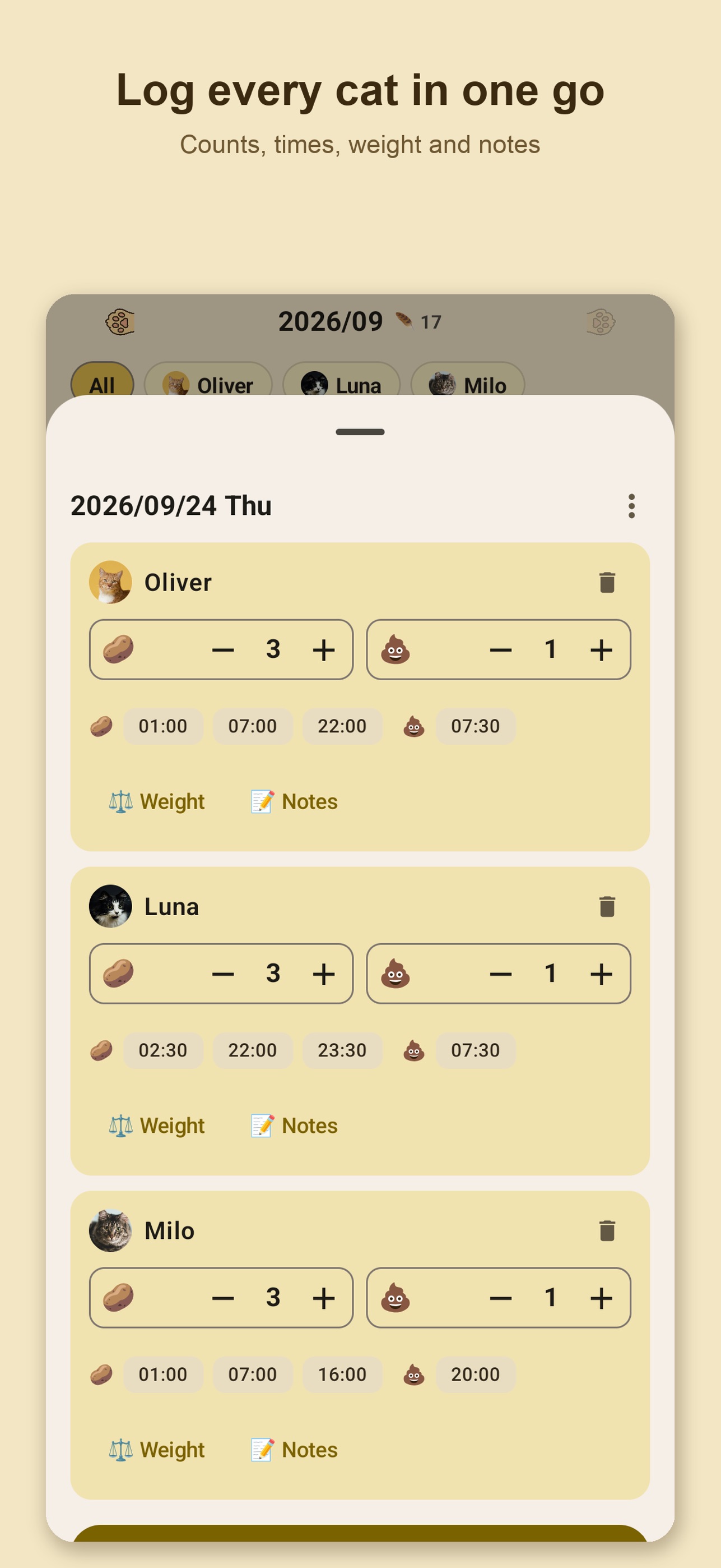 Screenshot 5 of CatPeePoop – Cat Health Log