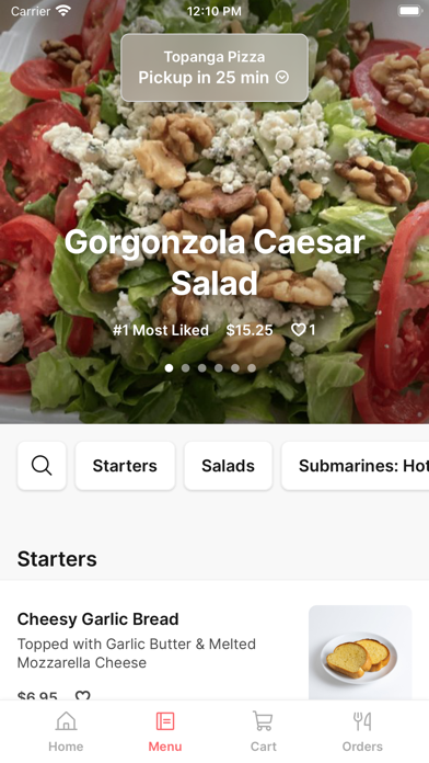 Topanga Pizza To Go iPhone screenshot 2 - Food & Drink app