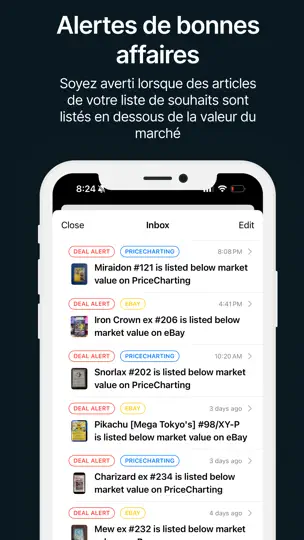 Capture d'écran de PriceCharting: JCC, Jeux+ sur iPhone 4