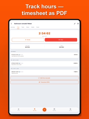 BauTano — Contractor Toolkit iPad screenshot