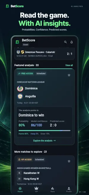 BetScore - AI Sports Analytics screenshot 1