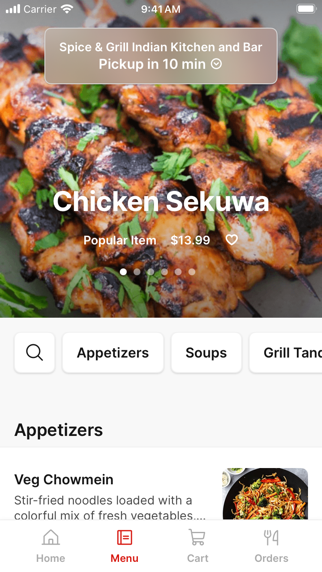 Spice & Grill Indian Kitchen iPhone screenshot 2 - Food & Drink app